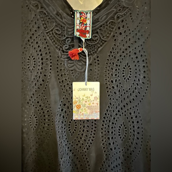 NWT Johnny Was Halfrid Eyelet petite dress with Chiffon Trim - Picture 5 of 8